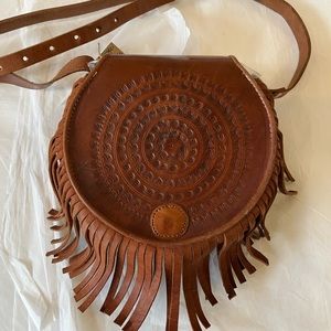 Hand Carved Leather Purse